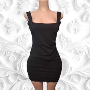 H&M Black Square Neck Mini Dress